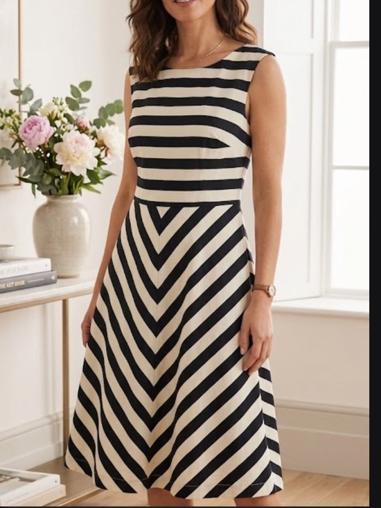 Boden Dresses & Skirts - Boden Black and White Striped Midi Dress